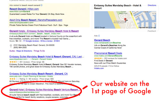 Creative365 Google search engine optimization embassy suites