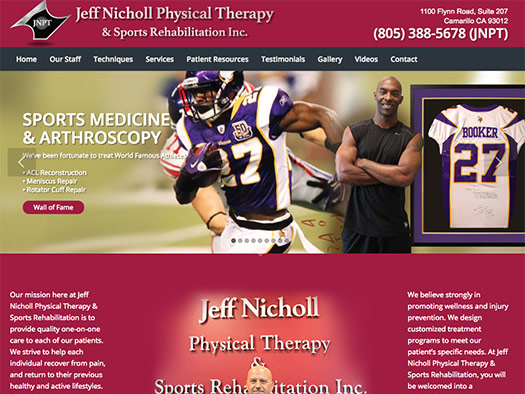 custom website design for physical therapy and sports rehabilitation