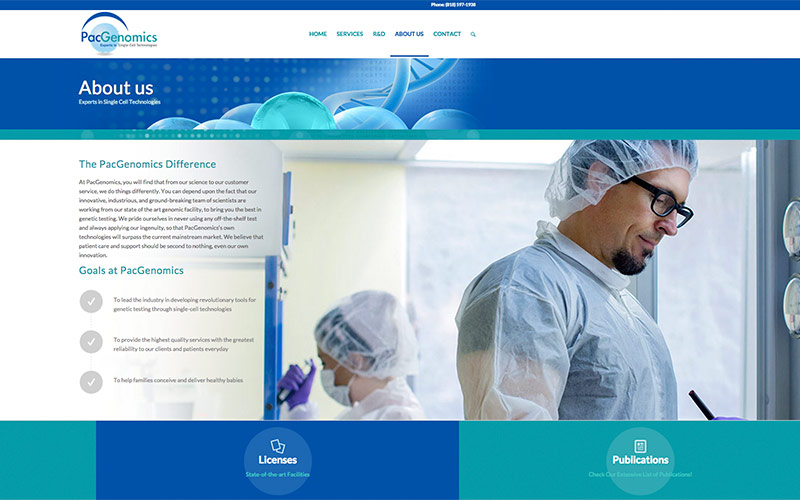 web design for genetic testing lab in agoura hills