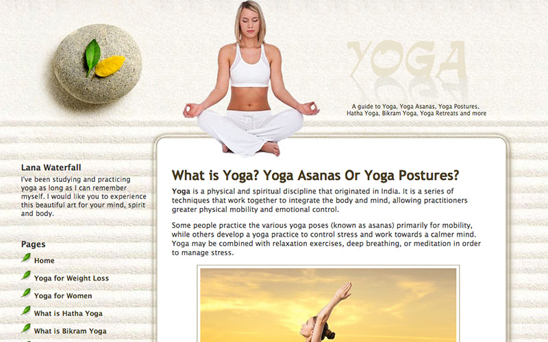 website for a yoga studio