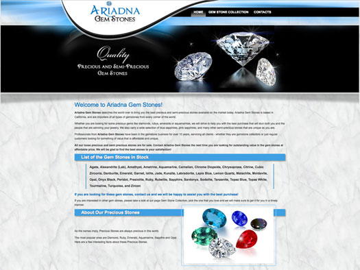 Creative365  website design samples gemstones