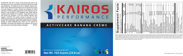 kairos activecare banana creme label