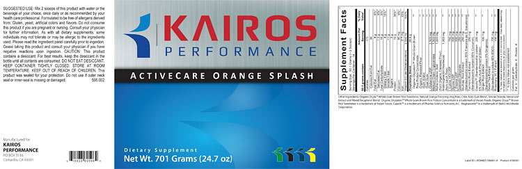 kairos activecare orange splash label