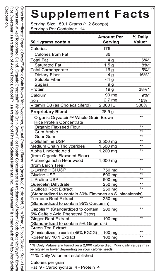 kairos activecare orange splash supplement facts