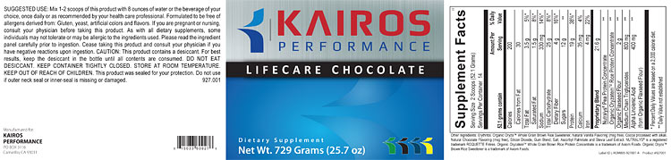 kairos lifecare chocolate label