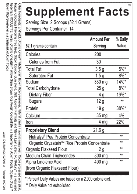 kairos lifecare chocolate supplement facts