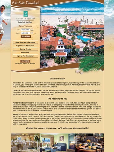 website design for a hotel by Creative365, Oxnard